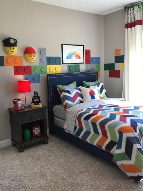 36 Awesome Lego room designs #bedroomideas #bedroom Lego Bedroom Decor, Boys Bedroom Sets, Lego Room Decor, Boys Bedroom Ideas, Lego Bedroom, Boys Bedroom Makeover, Boy Bedroom Design, Lego Mecha