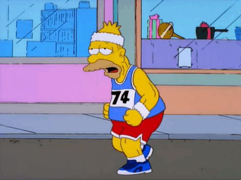 How to Run a Marathon (As Told Through Simpsons Memes)  http://www.runnersworld.com/fun/how-to-run-a-marathon-as-told-through-simpsons-memes?utm_source=facebook.com Run Meme, Running Meme, Running Cartoon, Running Memes, Run A Marathon, Running Gif, 90s Pop Culture, Running Humor, Playlist Covers