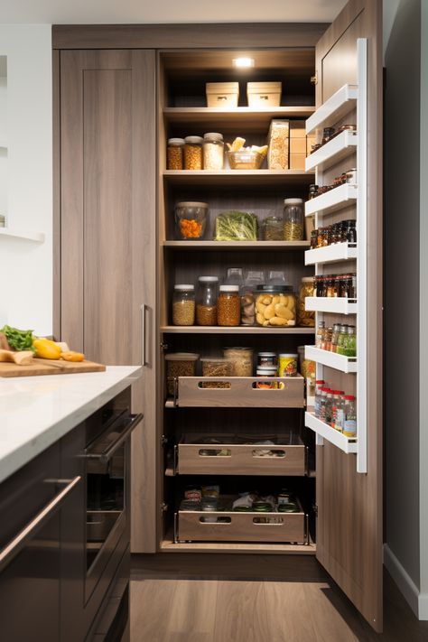 12 Small Pantry Ideas to Make the Most Out of Tight Spaces | Architectural Digest Small Pantry Ideas, Small Kitchen Pantry, Modern Pantry, House Pantry, Kitchen Storage Space, Pantry Remodel, Kitchen Cupboard Designs, Pantry Shelving, Small Pantry