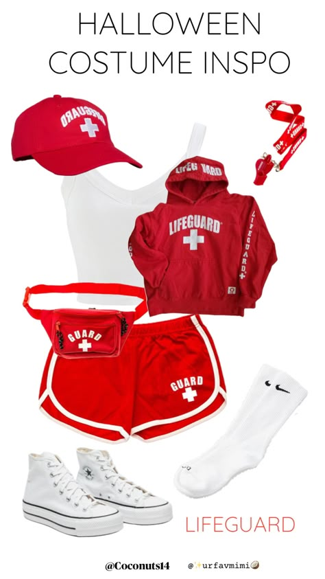 #halloweencostume #halloween #lifeguard #outfitinspo #ootd PT.1 Halloween Party Usa, Lifeguard Aesthetic, Lifeguard Halloween, Lifeguard Outfit, Lifeguard Costume, Funny Group Halloween Costumes, Fun Halloween Outfits, Friend Halloween Costumes, Best Friend Halloween