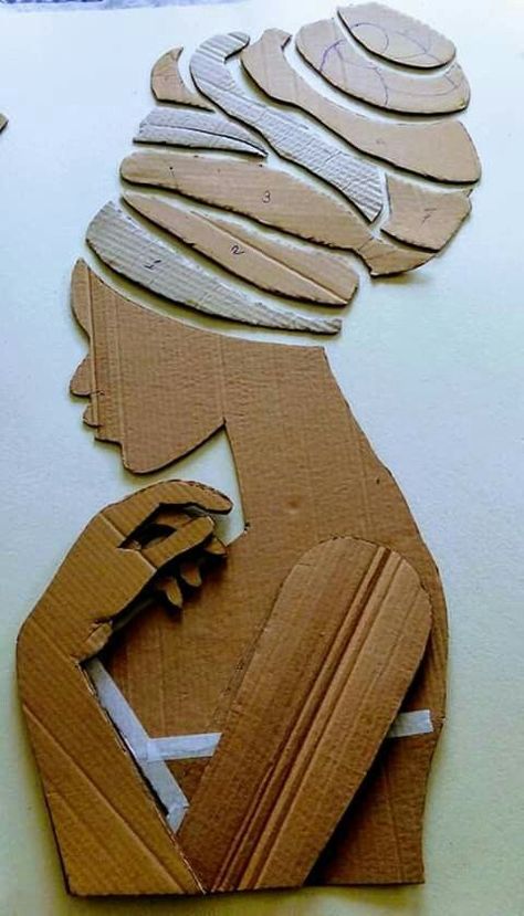 Cardboard Sculpture Ideas, Cardboard Art Sculpture, African Art Projects, Afrique Art, African Crafts, Cardboard Sculpture, Diy Craft Room, Diy Garden Furniture, Cardboard Art