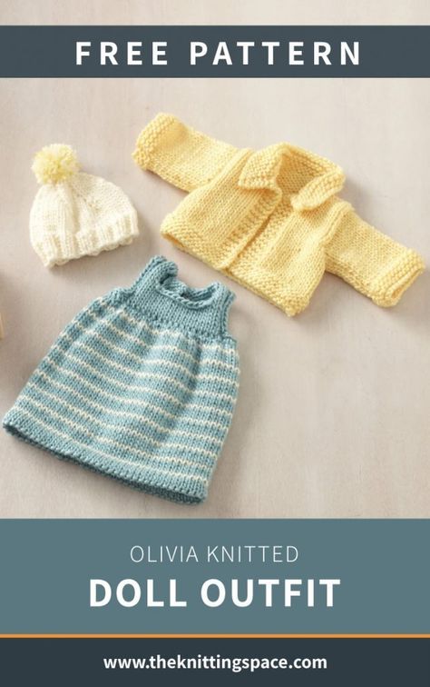 Dolls Knitting Patterns, Knit Baby Doll, Knitted Dolls Clothes, Knitting Space, Knitting Dolls Free Patterns, Knitted Dolls Free, Crochet Doll Clothes Patterns, Barbie Knitting Patterns, Knitted Doll Patterns