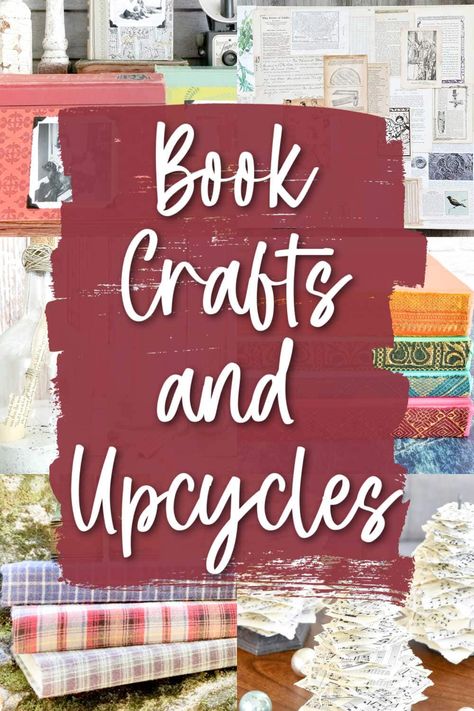 Save and cherish those beautiful antique books, with their covers of leather and silk. But modern day, mass-produced hardcovers that stuff the shelves at thrift stores and used book stores? Craft them up with any one of these fun upcycling projects! Old Book Projects, Painting Old Books For Decor, Recycled Books Crafts, Diy With Old Books, Covered Books For Decor, Book Recycle Diy Projects, Book Crafts To Sell, Used Book Crafts, Uses For Old Books