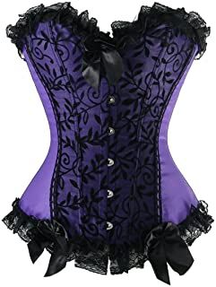 Amazon.com: medieval fashion women - Clothing / Women: Clothing, Shoes & Jewelry Plus Size Steampunk, Lace Lingerie Top, Corset Top Dress, Purple Corset, Fashion Corset, Cincher Corset, Waist Cincher Corset, Plus Size Corset, Corset Fashion