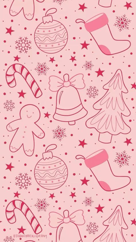 Christmas Iphone Wallpapers Pink, Pink December Wallpaper, Colorful Christmas Background, Cute Christmas Wallpaper Aesthetic, Aesthetic Christmas Images, Christmas Lockscreen Pink, Red Coquette Christmas, Christmas Phone Wallpaper Pink, Cute Christmas Wallpapers Aesthetic Pink