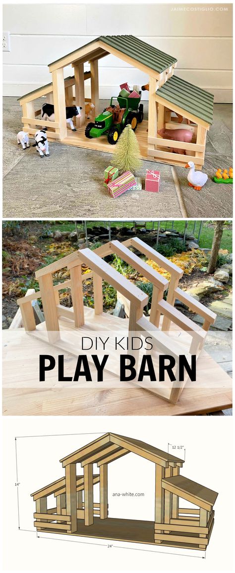 Wood Projects For Kids, Toy Barn, Homemade Toys, Diy Kids Toys, Free Woodworking Plans, Kids Play, Diy Baby, Diy Wood Projects, Diy Toys