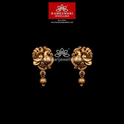 Gold Studs Earrings Indian Antiques, 6 Grams Gold Earrings, Simple Earrings Gold Indian, 5 Grams Gold Earrings, Jewellers Shop, Kameswari Jewellers, Temple Jewellery Earrings, Small Earrings Gold, Buy Earrings Online