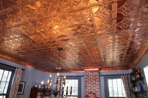 Stamped Ceiling, Tin Ceiling Kitchen, Copper Ceilings, Copper Ceiling Tiles, Metal Panel Ceiling, Bespoke Kitchen Cabinets, Metal Ceiling Tiles, Tin Ceilings, Tile Renovation