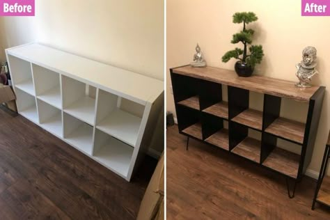 Ikea Cube Shelves, Ikea Cubes, Shelf Makeover, Ikea Units, Furniture Ikea, Ikea Shelves, Ikea Kallax, Ikea Furniture Hacks, Cube Shelves