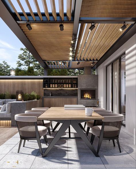 Modern Patio Design, Terrace Garden Design, Rooftop Terrace Design, Rooftop Design, Outdoor Living Design, Rooftop Patio, Modern Backyard, Terrace Design, Modern Patio