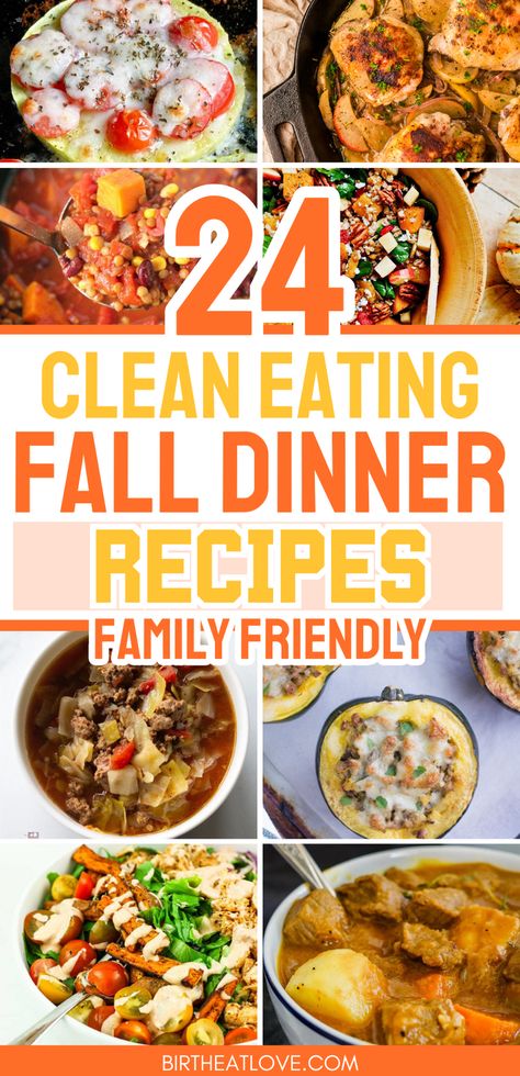 Best clean eating recipes for Fall meals! These Fall dinners are perfect for your family in Autumn - warm, cozy, quick, and easy to make in the instant pot, crock pot, or oven. You'll love these healthy dinner recipes for Fall clean eating. Includes clean dinners with chicken, beef, turkey, ground beef and low carb dinner ideas too. Mom you've got to check out these Fall recipes for meal planning ideas for your family dinners! #fallrecipes #falldinners Clean Meals For Family, Clean Cooking Recipes, Easy Healthy Fall Meals, Healthy Easy Fall Dinner Recipes, Tasty Healthy Recipes Dinner, Clean Eating For Families, Cozy Meals Healthy, Rainy Day Dinner Ideas Healthy, Dinners To Take To Families