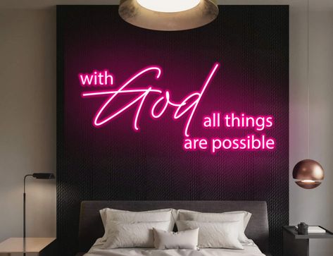 Neon Store, Wedding Church Decor, Catholic Wall Art, Bible Verse Signs, Custom Bible, Wedding Church, Led Sign, Church Decor, Led Neon Signs