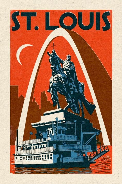 St Louis Art, Large Framed Prints, St Louis Missouri, Art Ink, Sign Printing, Woodblock Print, St Louis, Print Images, Travel Posters