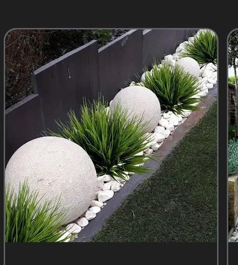 Landscaping for Beginners | OK so here’s the deal I have a much bigger area than this but I wanna do something similar but oh my God these huge rocks are so expensive and the b... Fake Grass Decor, Landscaping For Beginners, Window Box Decor, Porch Window, Countertop Ideas, Box Decor, Fake Grass, Artificial Plants Outdoor, Patio Garden Design