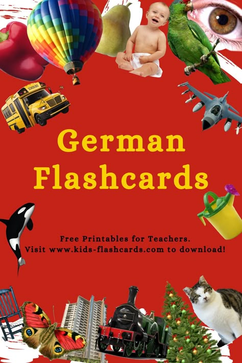 1000+ German Flashcards Online for Toodlers (PDF files) Printable Flash Cards Preschool, English Flash Cards, Learn To Speak Russian, Learning German Worksheets, German Flashcards, Esl Flashcards, Learn Punjabi, List Of Positive Words, Germany For Kids