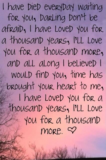 A Thousand Years - Christina Perri Broken Dreams, Ill Always Love You, Jason Mraz, Christina Perri, Song Lyric Quotes, After Life, A Thousand Years, Wedding Songs, The Twilight Saga