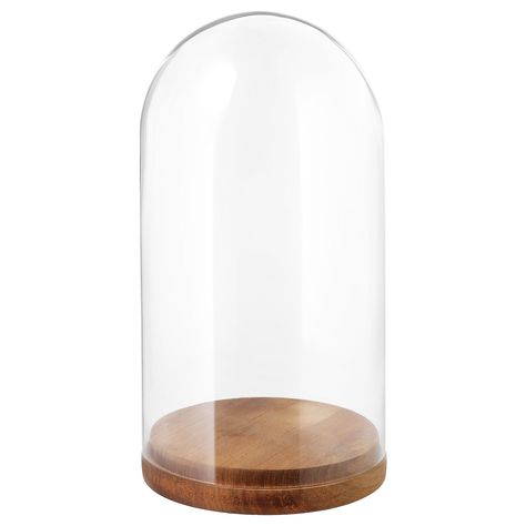 HÄRLIGA Glass dome with base, clear glass, Height: 10 ¾" Diameter: 5 1/2". The glass dome with base can be used to display your favorite decorative items. Hemnes Shoe Cabinet, Curtain Wire, Ikea Shopping, Ikea Website, Recycling Facility, Artificial Fruit, Quince Ideas, Glass Dome, Shoe Cabinet