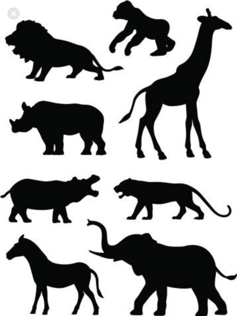 In The Wild Vbs, Safari Crafts, African Art Projects, Afrique Art, Afrikaanse Kunst, Animal Crafts For Kids, Africa Art, Animal Silhouette, Black Silhouette