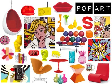 Pop Art Office Design, Pop Art Furniture Interior Design, Modern Pop Art Living Room, Pop Art Mood Board, Pop Art Decor Interior Design, Pop Art Cafe, Pop Art Party Decoration, Pop Art Chair, Pop Art Room Decor