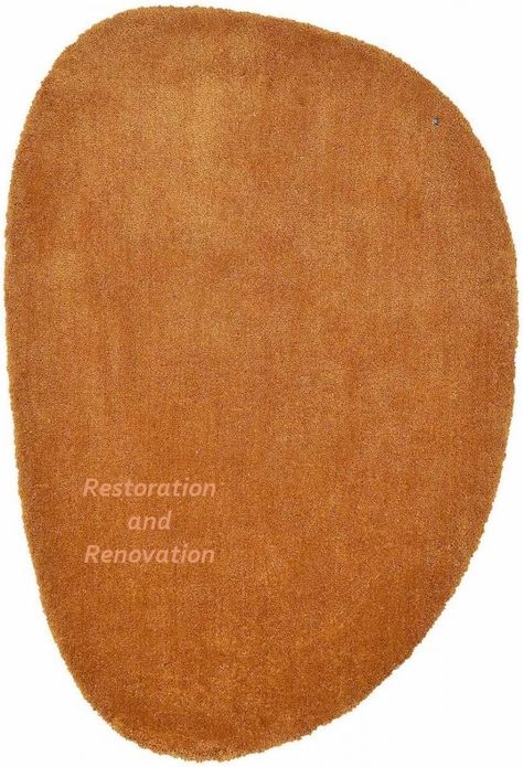 Restoration and Renovation Modern Oval Shape Wool Rug - Irregular Shaped with Soft and Cozy Texture - Ideal for Living Room, Bedroom and More (Gold, 4x6 Feet) Circle Rug Living Room, Mediterranean Room, Round Rug Living Room, Massage Room Decor, Mid Century Modern Rug, Mustard Rug, Oval Area Rug, Dining Rug, Circular Rugs