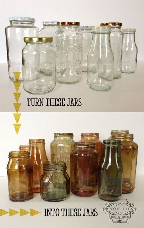 4 способа тонирования стекла Tinted Mason Jars, Koti Diy, Recycled Jars, Mason Jar Ideas, Diy Jar Crafts, Mason Jar Crafts Diy, Pickle Jars, בר מצווה, Jar Ideas