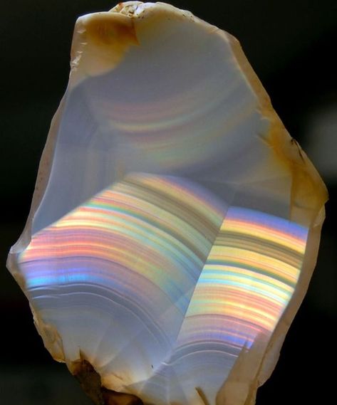 Rainbow Iris Agate from Grizzly Peak Blvd, California; Photo:Dave Ault Iris Agate, Geology Rocks, Pretty Rocks, Fresh Shoes, Beautiful Rocks, Rock Chic, Rock Collection, Mineral Stone, Minerals And Gemstones