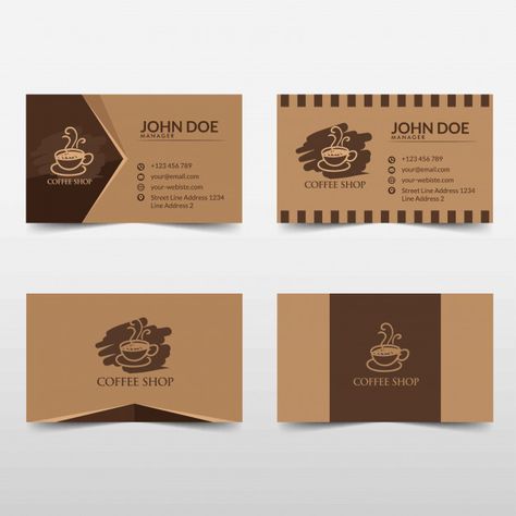 Coffee business card vector template ill... | Premium Vector #Freepik #vector #background #business #vintage #menu Business Card Cafe Design, Coffee Business Card Design, Cafe Card Design, Coffee Business Card, Coffee Brochure, Cafe Business Card, Cafe Equipment, Coffee Shop Business Card, Shop Business Card