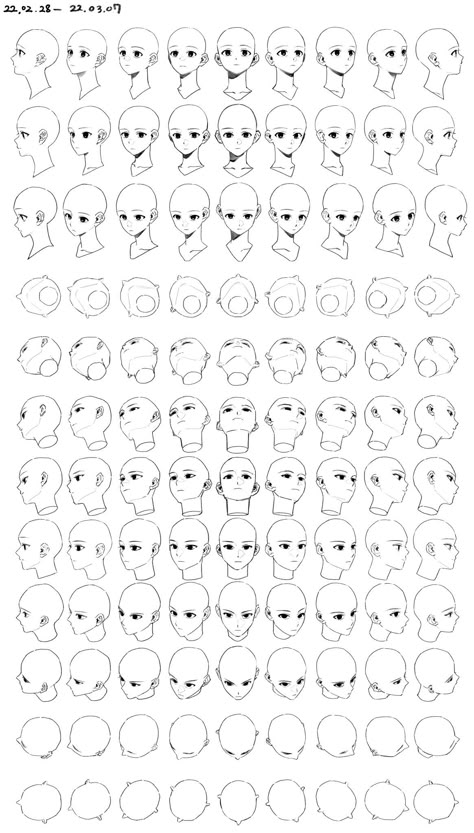 Face Angles, 얼굴 드로잉, Head Drawing, 얼굴 그리기, Anatomy Drawing, Guided Drawing, Figure Drawing Reference, Anime Drawings Tutorials, Anatomy Reference