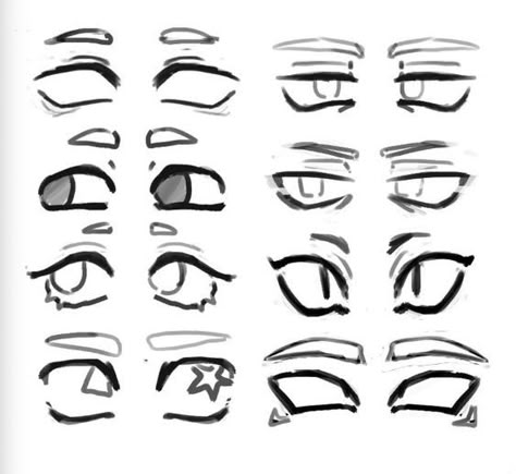 Crawling Towards Camera Pose, Eye Drawing Reference Cartoon, Cartoon Art Eyes, Cartoon Eyes Reference, Smile Drawing Reference, Eyes Drawing Cartoon, Different Types Of Eyes, Different Eyes, Drawing Face Expressions