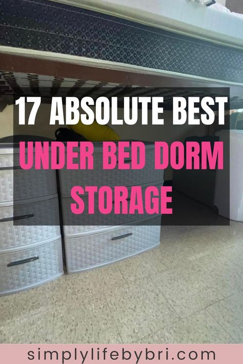 best under bed dorm storage Diy Storage Under Bed, Dorm Storage Ideas, Loft Bed Storage, College Dorm Storage, Dorm Room Organization Storage, Under Bed Organization, Boys Dorm Room, Diy Storage Bed, Underbed Storage Drawers