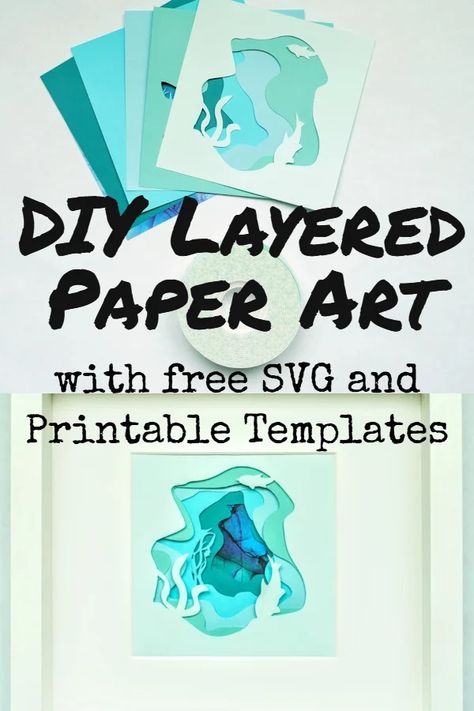 Paper Cut Art Templates, Diy Shadow Box Ideas, Paper Crafts Templates, Paper Layering, Template Craft, 3d Templates, 3d Svg Files, Paper Flower Arrangements, Svg Laser Cut Files