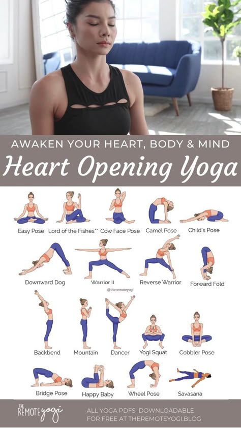 Heart Opener Yoga Sequence, Yoga For Heart Health, Heart Opening Yoga Sequence, Heart Video, Kids Yoga Poses, Heart Opening, Yoga Sequence, Relaxing Yoga, Chakra Yoga