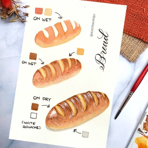 Watercolor Food Illustration, Food Art Painting, Step By Step Watercolor, Food Artwork, Watercolor Tutorial, Food Illustration Art, Watercolor Food, Watercolor Paintings For Beginners, Diy Watercolor Painting