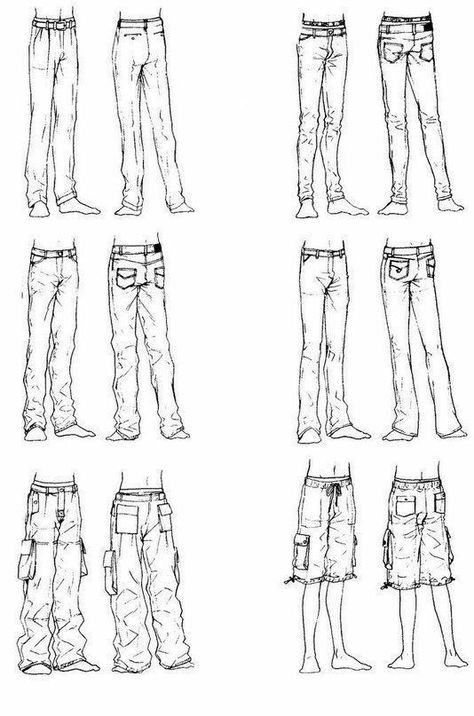 Clothing Practice, Reference Clothing, Suit Drawing, Jeans Drawing, Pants Drawing, Clothes Drawing, Fashion Drawing Sketches, Clothing Sketches, Modeling Poses