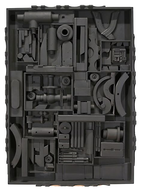 Louise Nevelson Art, Monochromatic Painting, Kurt Schwitters, Louise Nevelson, Art A Level, Sculpture Textile, Joseph Cornell, Wooden Objects, Art Assemblage