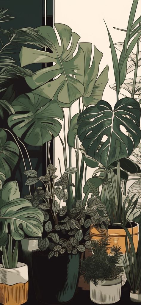 Plant Room Wallpaper, Leafy Iphone Wallpaper, Herb Aesthetic Wallpaper, Witchy Phone Wallpaper Aesthetic, Cute Plant Backgrounds, Plant Aesthetic Wallpaper Drawing, Ipad Wallpaper Aesthetic Men, Sage Green Iphone Wallpaper Aesthetic, Ipad Paper Wallpaper