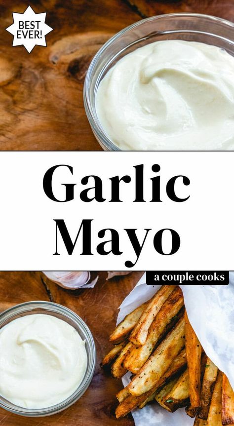 Garlic Mayo Dipping Sauce, Garlic Mayonnaise Recipe, Falafel Sauce Recipe, Garlic Mayo Recipe, Garlic Mayo Sauce, Fire Recipes, Vegan Sauce Recipes, Homemade Aioli, Lemon Dill Sauce