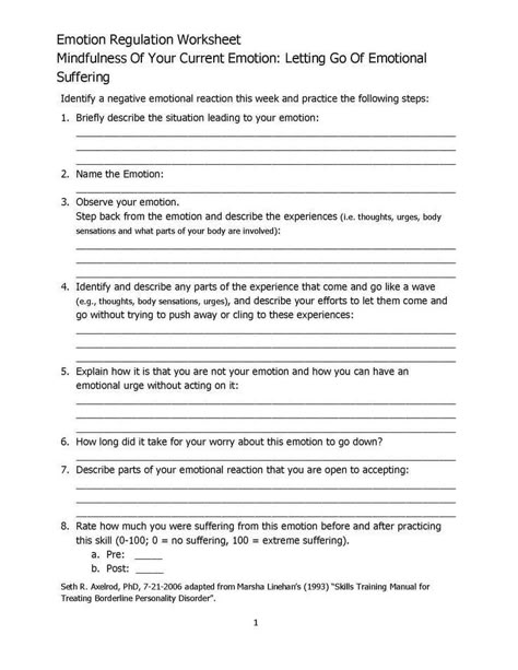 Dbt Skills Worksheets, Dbt Therapy, Counseling Worksheets, Emotion Regulation, Dbt Skills, Adolescent Health, Behavior Therapy, Tiny Buddha, Dialectical Behavior Therapy