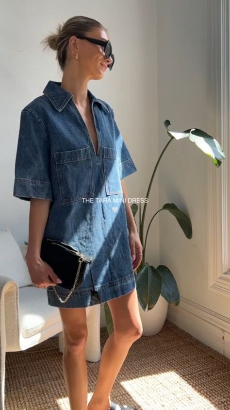 Buy Fisoew Womens Denim Shirt Dress Summer Collared V Neck Mini Casual Jean Dresses with Pockets Blue and other Casual at Amazon.com. Our wide selection is elegible for free shipping and free returns. Shirt Dress Mini, Denim Shirt Dress Women, Denim Shirt Outfit, Jean Dresses, Blue Jean Dress, Blue Denim Dress, Dresses With Pockets, Shirt Dress Summer, Womens Denim Shirt