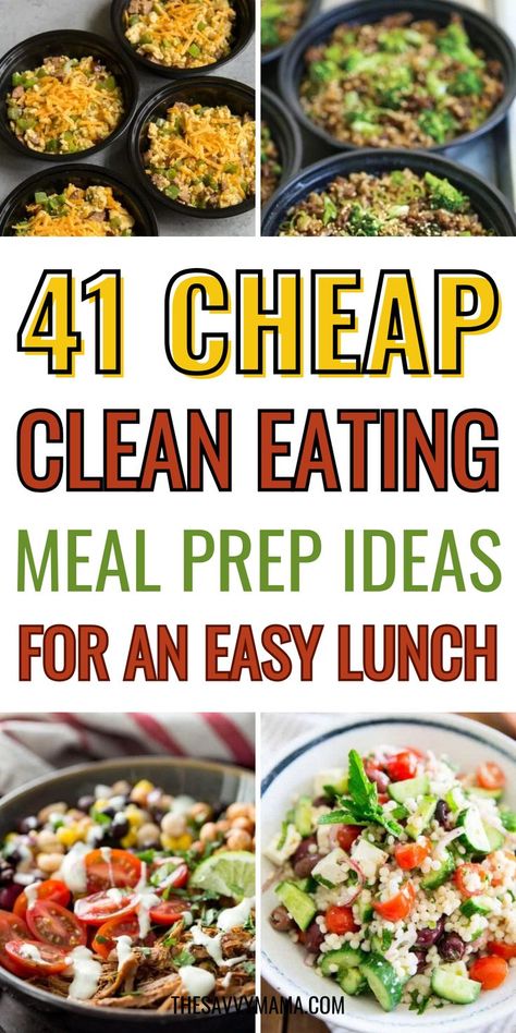 Simplify your week with these 41 cheap clean eating meal prep ideas! Packed with delicious options like salmon, shrimp, and lean meats, these recipes are perfect for an easy, healthy lunch. Plan your weekly meals effortlessly with these affordable and nutritious options that keep you on track with your clean eating goals. Start prepping today for a stress-free week! #CleanEating #MealPrep #EasyLunch #HealthyMeals #WeeklyPrep Healthy Lunch Plan, Clean Eating Meal Prep Ideas, Clean Eating Meal Prep, Cheap Meal Prep, Lean Meats, Clean Meal Prep, Easy Clean Eating Recipes, Cheap Clean Eating, Clean Eating Lunch