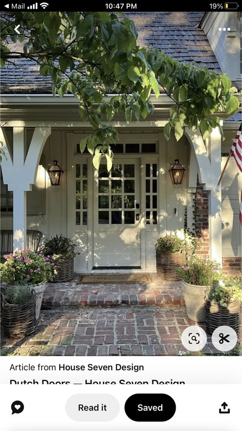 Rambler Home Exterior, Carport Entryway Ideas, Cottage Entryway Exterior, Earthy Modern Farmhouse, Studio Mcgee Front Porch, Side Door Entrance Ideas, Transitional Front Porch, House Seven Design, Addition Exterior