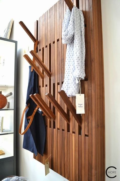 Vstupná Hala, Masculine Interior, Clothes Hanging, The Loft, Old Building, Wooden Wall, 인테리어 디자인, Coat Rack, Home Deco