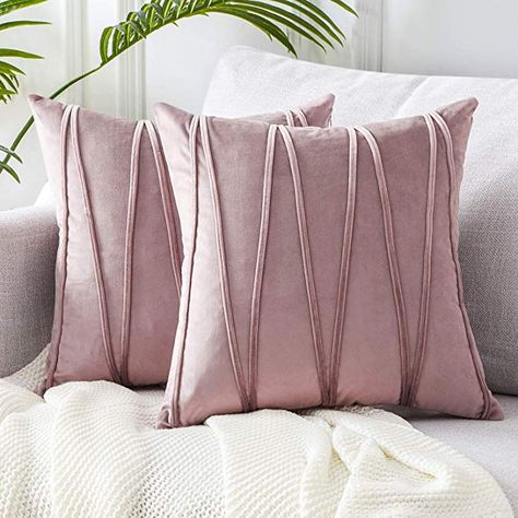 Light Pink Throw Pillows, Fancy Pillows, Couch Bedroom, Modern Cushions, Glam Bedroom, Outdoor Cushion Covers, Cushion Cover Designs, Geometric Throw Pillows, Purple Home