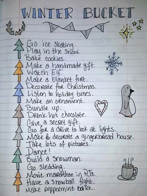 Bucket List With Boyfriend, Bullet Journal Calendrier, How To Bullet Journal, Christmas Bucket List, Christmas Bucket, Winter Bucket List, Cute Date Ideas, Fall Bucket List, Vie Motivation