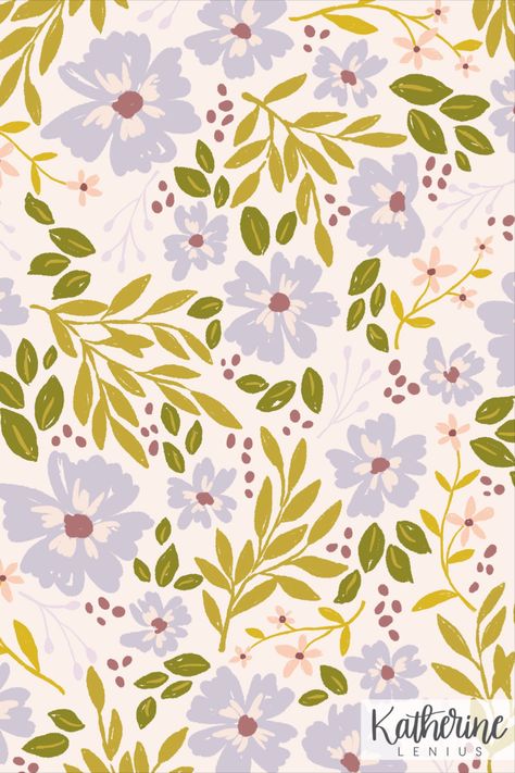 Floral Pattern Watercolor, Floral Surface Pattern, Spring Flower Pattern, Winter Floral Pattern, Floral Surface Pattern Design, Spring Floral Pattern, Trending Patterns 2024, Simple Flower Design Pattern, Repeat Pattern Design Textiles