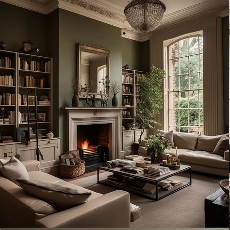 🏡 Step into the perfect blend of timeless elegance and contemporary living as we explore this stunning Modern Georgian 🌿💚 ✨ Courtyard Oasis 🌳 🎨 Neutral & Pale Green Interiors 🛋️ Classic meets Contemporary #farrowandball #farrowandballdenimes  #ai   #dreamhome  #curbappeal  #houseinspo  #inspiration  #design  #interiordesign  #dreamhome #georgianhouse #georgianinteriors #homeaccount #styledbyme #Interiors123 Vaulted Sitting Room, Classic Georgian Interiors, Period House Living Room, Sitting Room Ideas Green, Victorian Contemporary Living Room, Listed House Interior, Dark Georgian Interiors, Modern English Victorian House Interiors, Large Living Room Interior Design