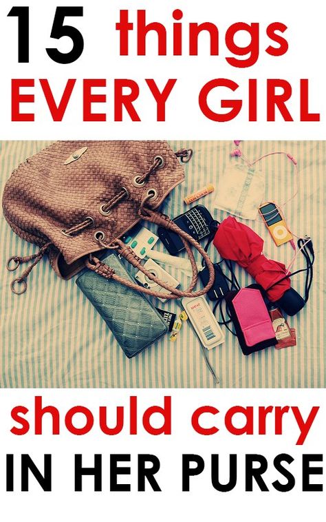 Girls, you know that your purse is almost like a best friend. You also know that there are some things you should always carry in your purse. You go nowhere without that purse, and when you don't have it on you, you feel like a part of you is missing.... Things Every Girl Should Have, Purse Must Haves, Purse For Teens, Girl Hacks, What's In My Purse, Life Hacks Every Girl Should Know, In My Purse, Hacks Every Girl Should Know, Purse Essentials