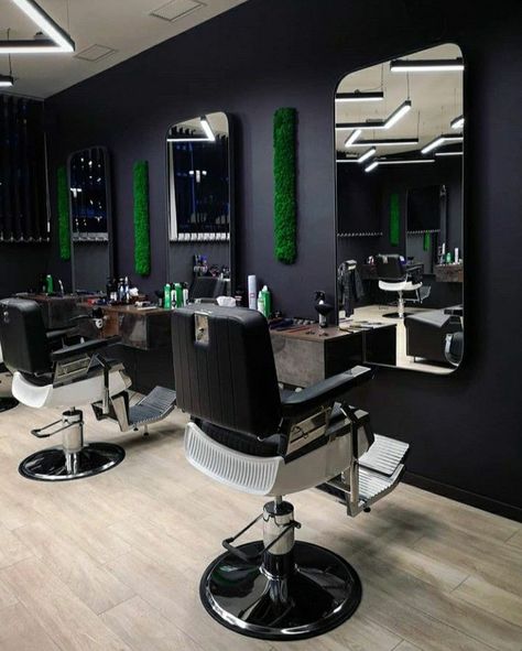 Modern Barber Shop, Barbershop Design Interior, Saloon Decor, Best Barber Shop, Barber Shop Interior, Hair Salon Design, Hair Salon Interior, Salon Suites Decor, Barbershop Design