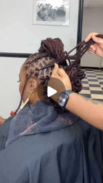 Mohawk Locks Women, Halo Style With Locs, Locs Hairstyles Mohawk, Loc Bun Mohawk, Elegant Loc Updo Styles Black Women, Mohawk With Dreads, Mohawk With Locs, Locs Mohawk Styles Women, Mohawk Dreadlocks Women