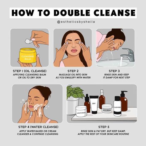 SHEILA | DURHAM ESTHETICIAN on Instagram: "Let’s talk about Double Cleansing! What’s the point? ▪️The benefit of double cleansing is that the first cleanser will break down any makeup, remove dirt and excess oils from the day and clean your skin. The second cleanser will address your particular skin type or concern and should have ingredients to hydrate, smooth or exfoliate and treat acne. Is it necessary? ▪️Here's a good rule of thumb: If your skin is acne prone or you tend to get oily by noo Double Cleanser, Flawless Skin Care, Double Cleanse, Hand And Foot Care, Skin Advice, Basic Skin Care Routine, Double Cleansing, Perfect Skin Care Routine, Skin Care Solutions